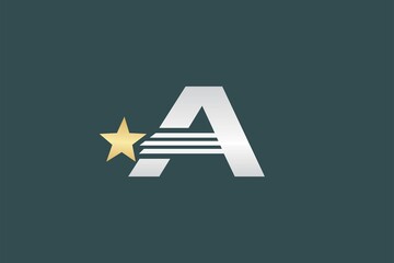 Canvas Print - letter A star logo