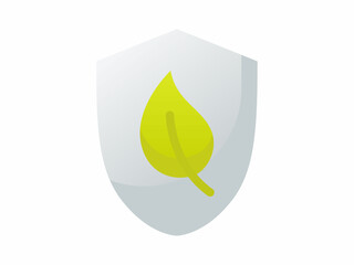 Wall Mural - ecology environment protection shield leaf save single isolated icon with smooth style