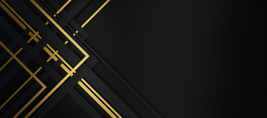 Poster - Abstract and Illustration of black box or cube background,light and shadow with free space, 3D rendering and copy space.
