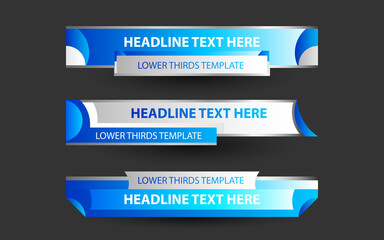 Wall Mural - set collection vector of broadcast news lower thirds template layout design banner for bar headline 