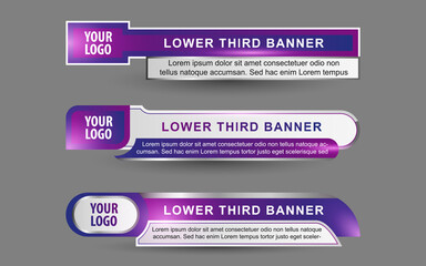 Wall Mural - set collection vector of broadcast news lower thirds template layout design banner for bar headline 