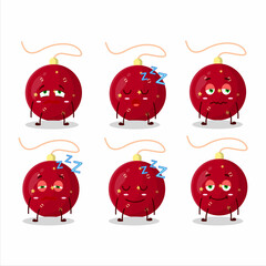 Wall Mural - Cartoon character of christmas lights red with sleepy expression