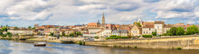Panoramic View At The Bergerac Town From Bridge Over Dordogne River - France