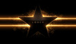 Black and gold star shape template with light effect