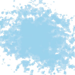 Poster - Watercolor or ink stains background. Abstract blue paint shapes. Isolated texture on white. Modern minimalist art. Design for party invitation or poster.