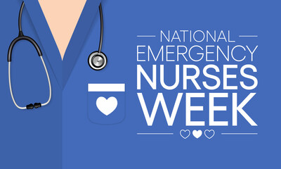 Wall Mural - Emergency Nurses week is observed every year in October, ER nurses treat patients who are suffering from trauma, injury or severe medical conditions and require urgent treatment. Vector illustration