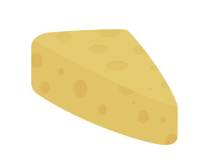 Poster - Cheese semi flat color vector object. Pizza ingredient. Full sized item on white. Italian food. Cheese farm. Dairy product isolated modern cartoon style illustration for graphic design and animation