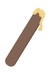 Poster - Wax spatula semi flat color vector object. Tool for hot wax applying. Full sized item on white. hair removal method isolated modern cartoon style illustration for graphic design and animation