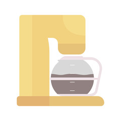 Poster - Coffee machine semi flat color vector object. Full sized item on white. Kitchen appliance. Automatic espresso maker isolated modern cartoon style illustration for graphic design and animation