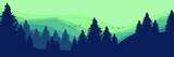 Fototapeta Las - morning view mountain landscape vector illustration good for wallpaper, background, backdrop, design template, tourism template, and web banner