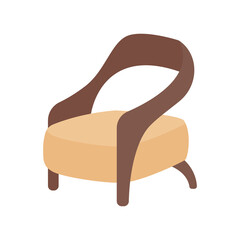 Poster - Contemporary armchair semi flat color vector object. Modern furniture. Full sized item on white. Living room chair isolated modern cartoon style illustration for graphic design and animation