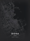 Fototapeta Mapy - Map of Doha, Qatar