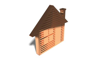 Sticker - Geometrical house shape - great for topics like property, development, house sale/ rent, real estate etc - 3D 4k animation (3840x2160 px).