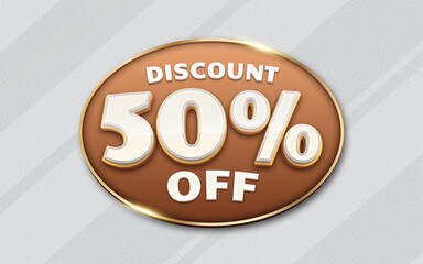 Wall Mural - 3d Style Vector shiny gold discount 50 percent off