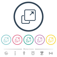 Sticker - Extend element flat color icons in round outlines
