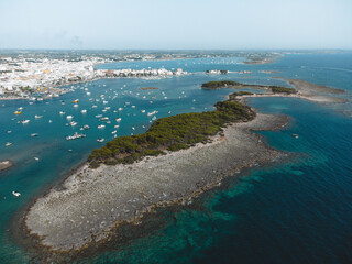 Wall Mural - a great view on porto cesareo and rabbit island, in puglia