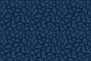 Vector seamless pattern. Pretty pattern in small flowers. Small blue flowers. Dark navy blue background. Ditsy floral background. The elegant the template for fashion prints. Stock vector.