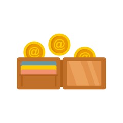 Poster - Coins digital wallet icon flat isolated vector