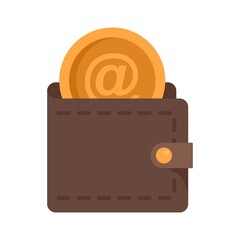 Poster - Personal digital wallet icon flat isolated vector