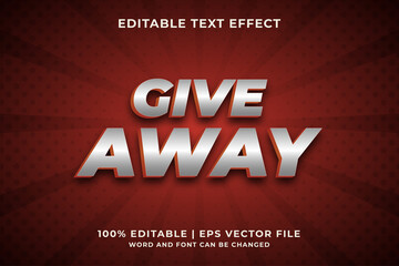 Wall Mural - Giveaway Text Effect Premium Vector