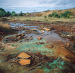 © Silent Corners - Chemicals leaching to the surface of derelict land from buried toxic waste, West Midlands.