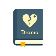 Drama Literary Genre Book Icon Flat Isolated Vector