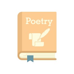 Poster - Literary poetry book icon flat isolated vector
