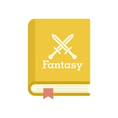 Sticker - Fantasy book icon flat isolated vector