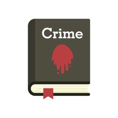 Poster - Crime book icon flat isolated vector