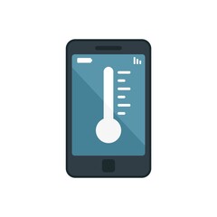 Sticker - Smartphone temperature control icon flat isolated vector