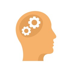 Poster - gear mind icon flat isolated vector