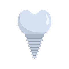 Sticker - Ceramic tooth implant icon flat isolated vector