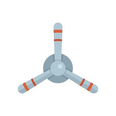 Poster - Aircraft repair propeller icon flat isolated vector