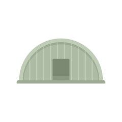 Poster - Aircraft repair hangar icon flat isolated vector