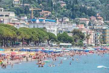 Landscape of Alassio with his beautiful beach