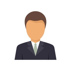 Sticker - Businessman mission icon flat isolated vector