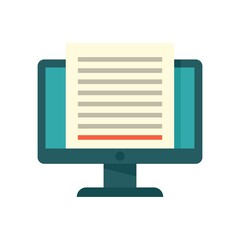 Poster - Computer summary icon flat isolated vector