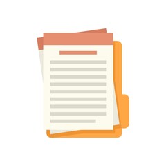 Poster - summary folder icon flat isolated vector