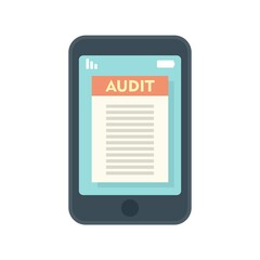 Poster - Smartphone audit icon flat isolated vector