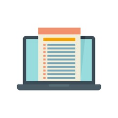 Poster - laptop audit icon flat isolated vector