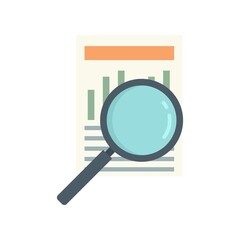 Poster - search audit info icon flat isolated vector