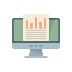 Poster - audit monitor icon flat isolated vector