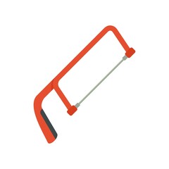 Poster - hand hacksaw icon flat isolated vector