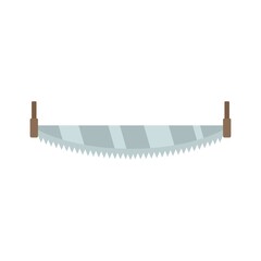 Canvas Print - Crosscut hand saw icon flat isolated vector