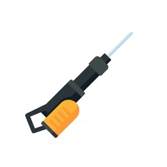 Poster - gasoline hammer drill icon flat isolated vector
