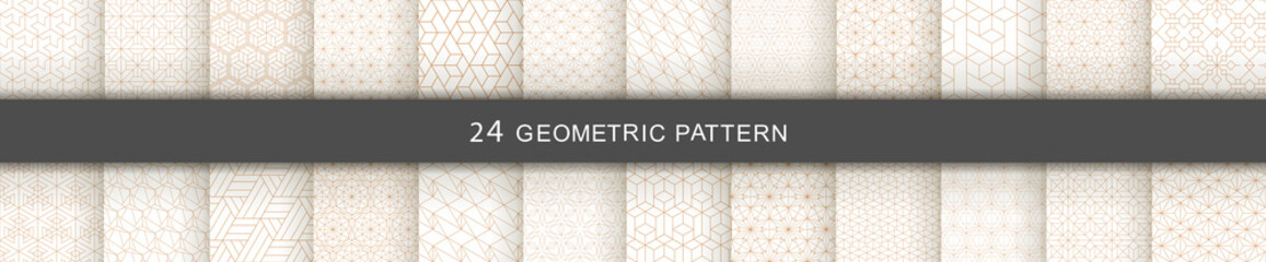 Wall Mural - set of vectorr geometric seamless patterns. abstract geometric hexagonal graphic design print 3d cub