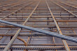 Steel reinforcement bars. Construction rebar steel work reinforcement. Closeup of Steel rebars.