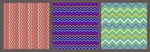 Seamless Zig Zag Repetitive Lines Colorful Texture Pattern Background Illustration For Printing Clothing, Textile, Graphic Design.