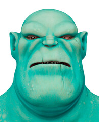 green orc cartoon is doing an upset face