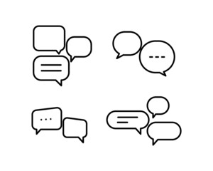 Poster - Set of linear message or chat icon design